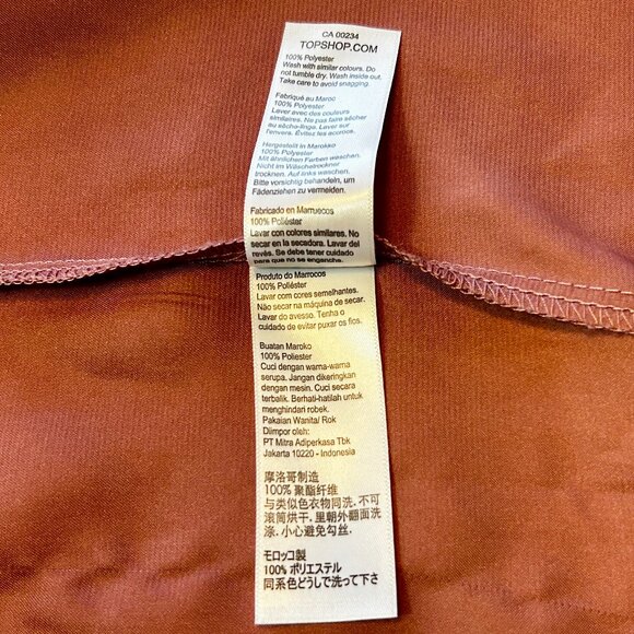 TOPSHOP DARK BLUSH PINK SATIN TIERED MIDI SKIRT, SIZE 4 - Picture 4 of 6